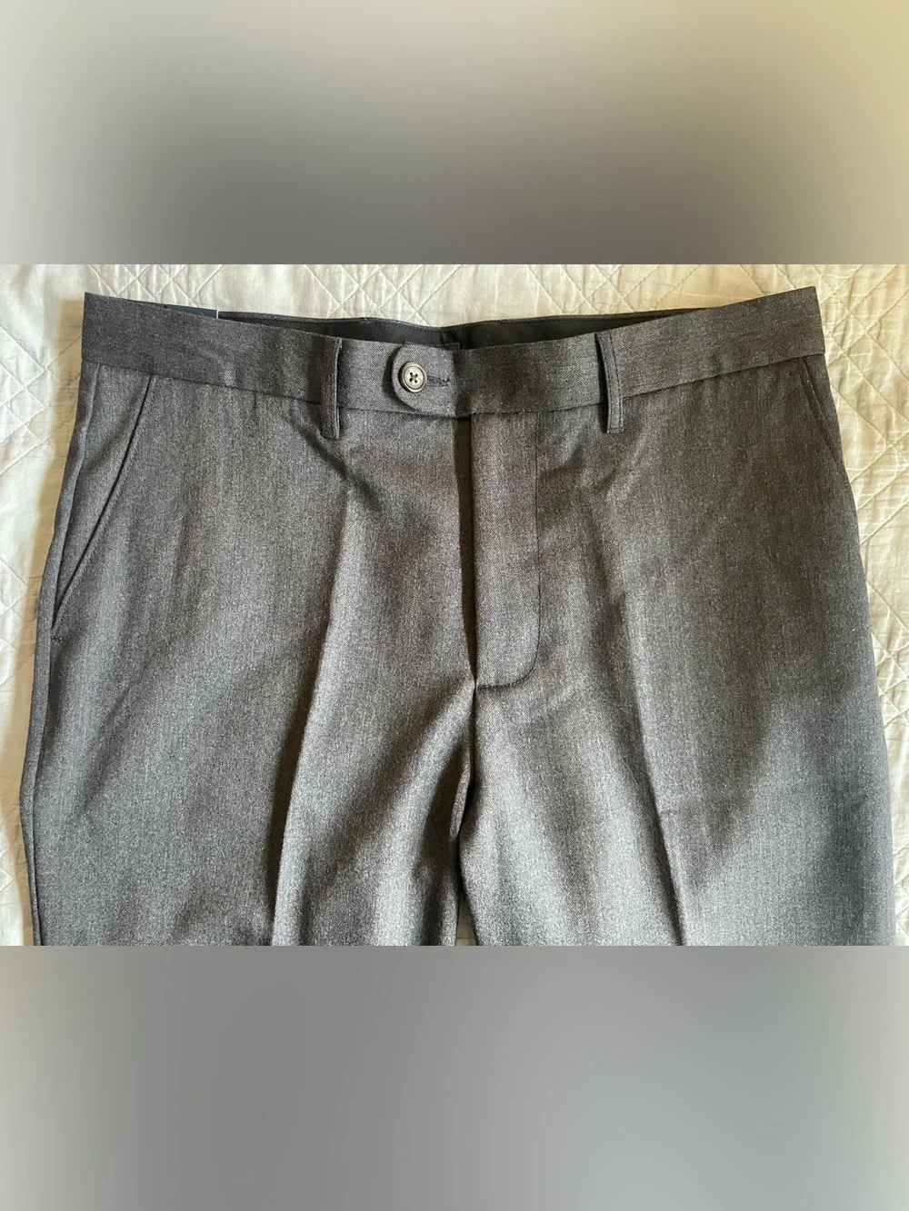 J.CREW Classic creased wool trouser in Heathered Charcoal Size 34/34 NWT CO452
